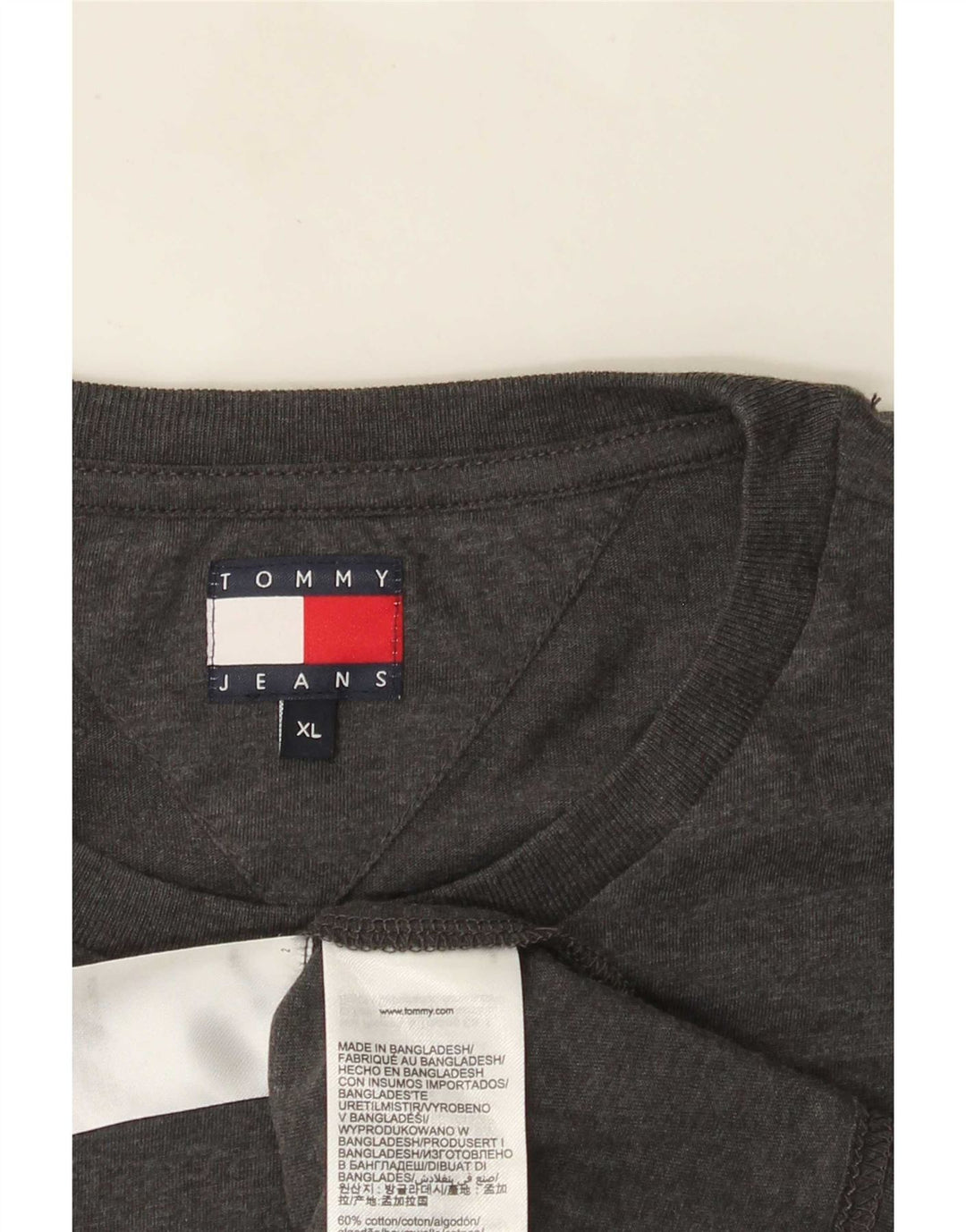 Tommy Hilfiger Mens T-Shirt Top XL Grey Cotton