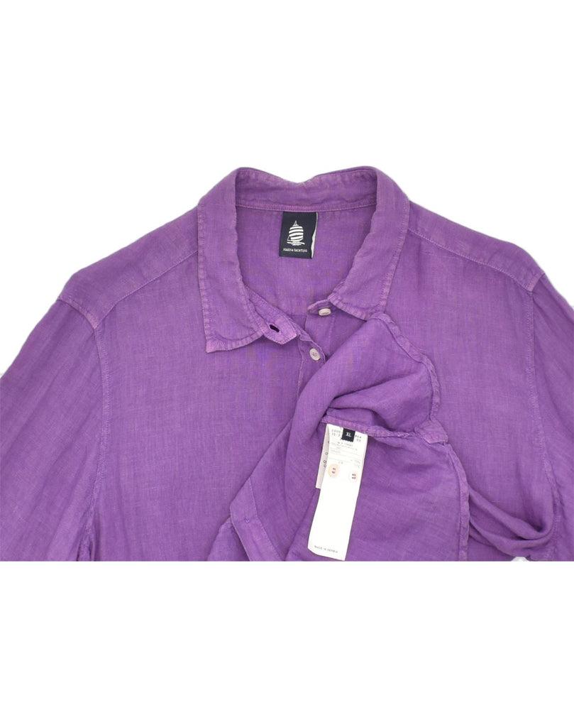 MARINA YACHTING Womens Shirt UK 18 XL Purple Nylon Classic | Vintage | Thrift | Second-Hand | Used Clothing | Messina Hembry 