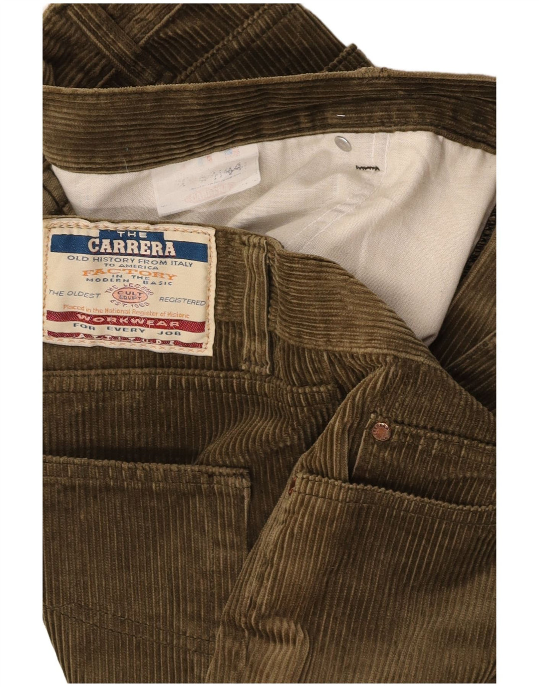 CARRERA Mens Straight Corduroy Trousers W44 L30 Green