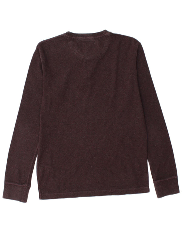 SUPERDRY Mens Top Long Sleeve Medium Burgundy Cotton