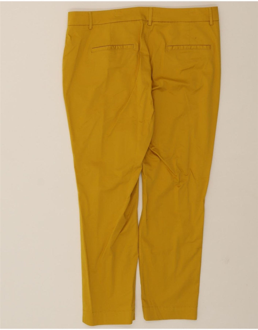 MASSIMO DUTTI Womens Slim Cropped Trousers EU 42 Large W34 L26 Yellow Vintage Massimo Dutti and Second-Hand Massimo Dutti from Messina Hembry 