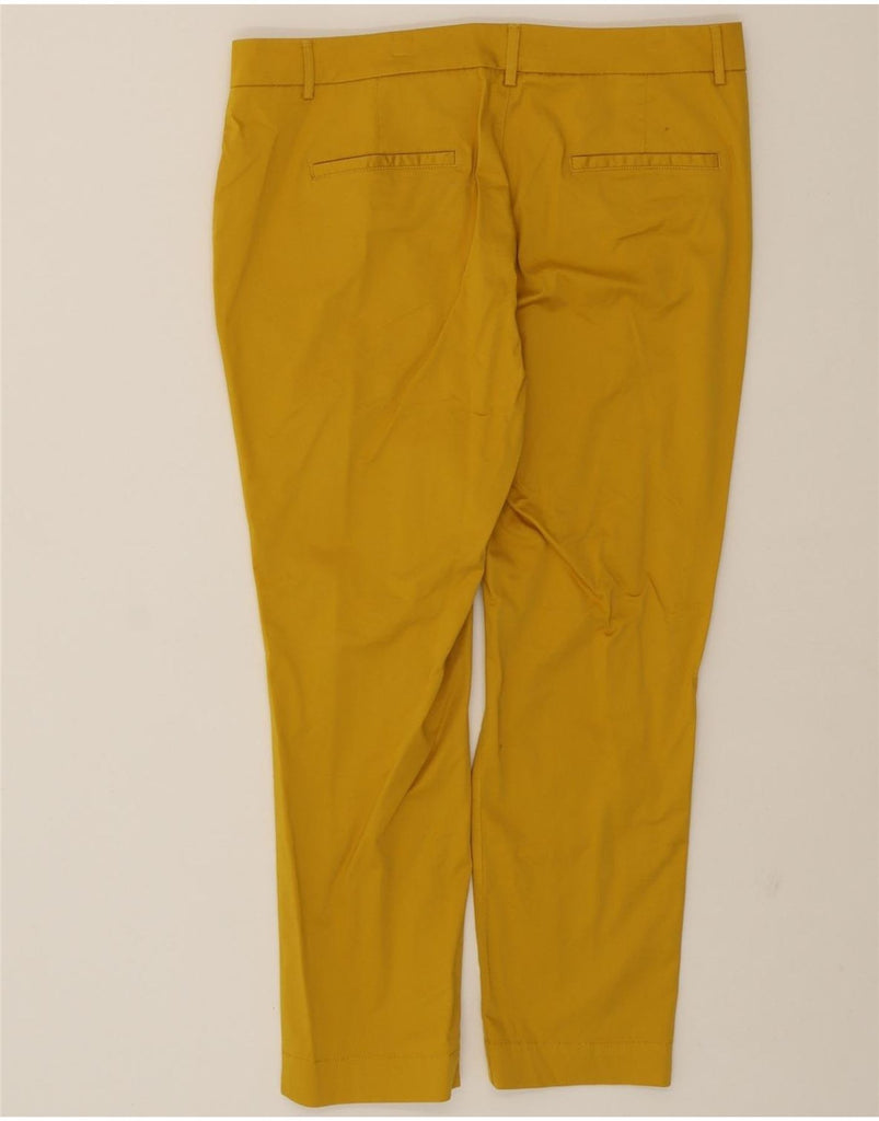 MASSIMO DUTTI Womens Slim Cropped Trousers EU 42 Large W34 L26 Yellow Vintage Massimo Dutti and Second-Hand Massimo Dutti from Messina Hembry 