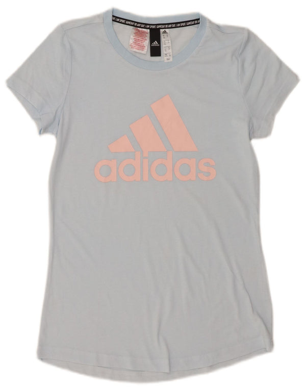Adidas Girls Graphic T-Shirt Top 14-15 Years XL Blue