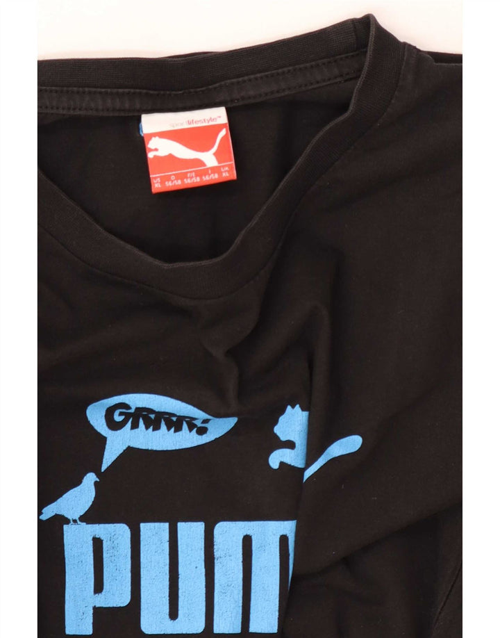 Puma Mens Graphic T-Shirt Top XL Black