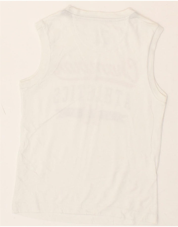 CHAMPION Boys Graphic Vest Top 7-8 Years Small White Cotton Vintage Champion and Second-Hand Champion from Messina Hembry 
