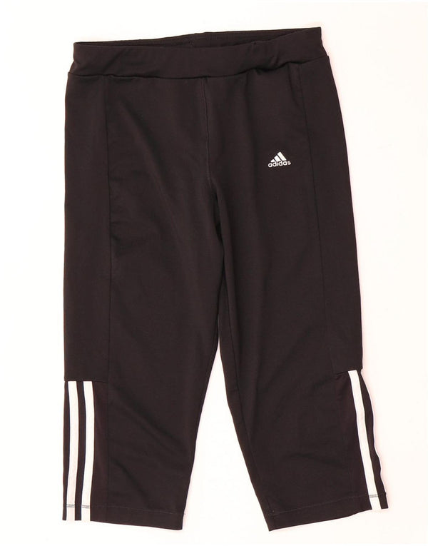 Adidas Boys Climalite Capri Tracksuit Trousers 13-14 Years Black Polyester