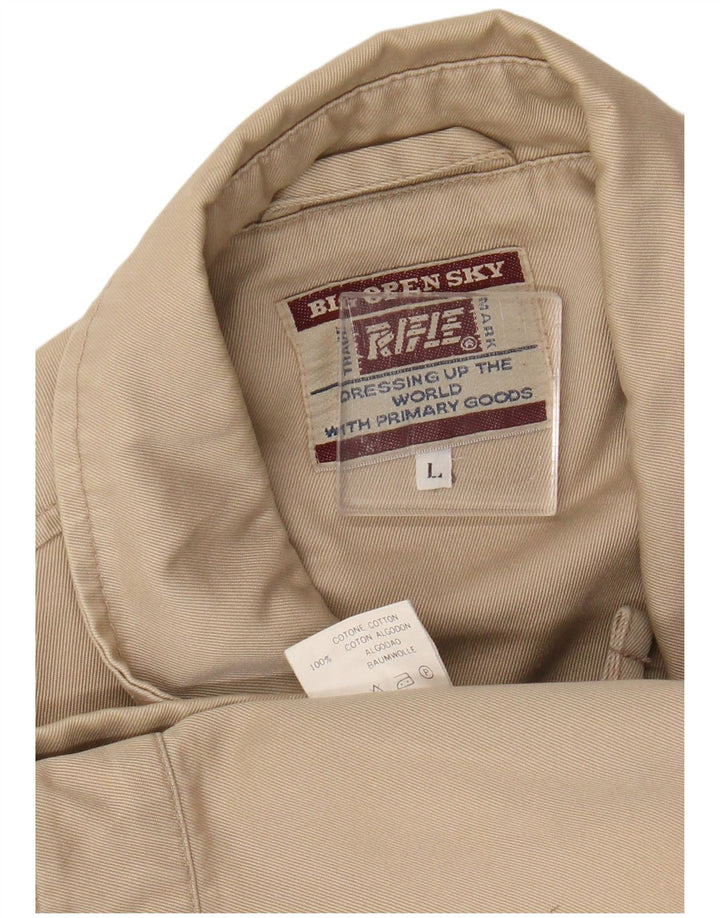 Rifle Mens Utility Jacket UK 40 Large Beige Cotton