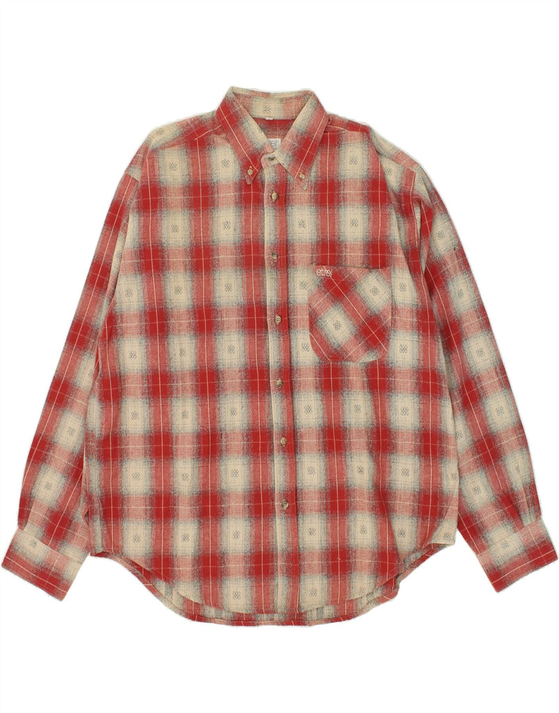 ETIREL Mens Shirt Large Red Check Cotton | Vintage Etirel | Thrift | Second-Hand Etirel | Used Clothing | Messina Hembry 