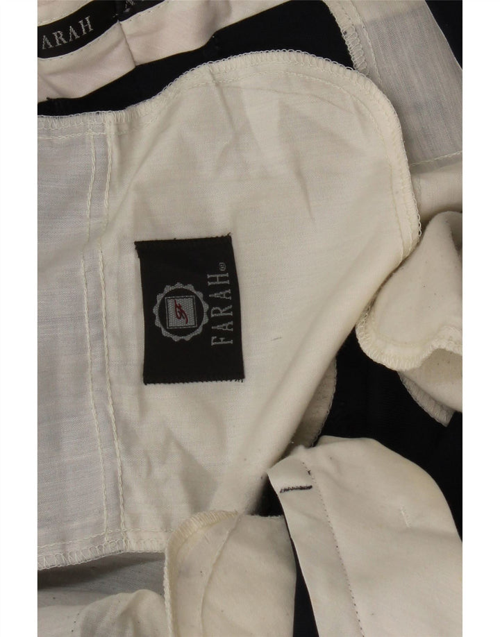 Farah Mens Straight Casual Trousers W38 L31 Navy Blue