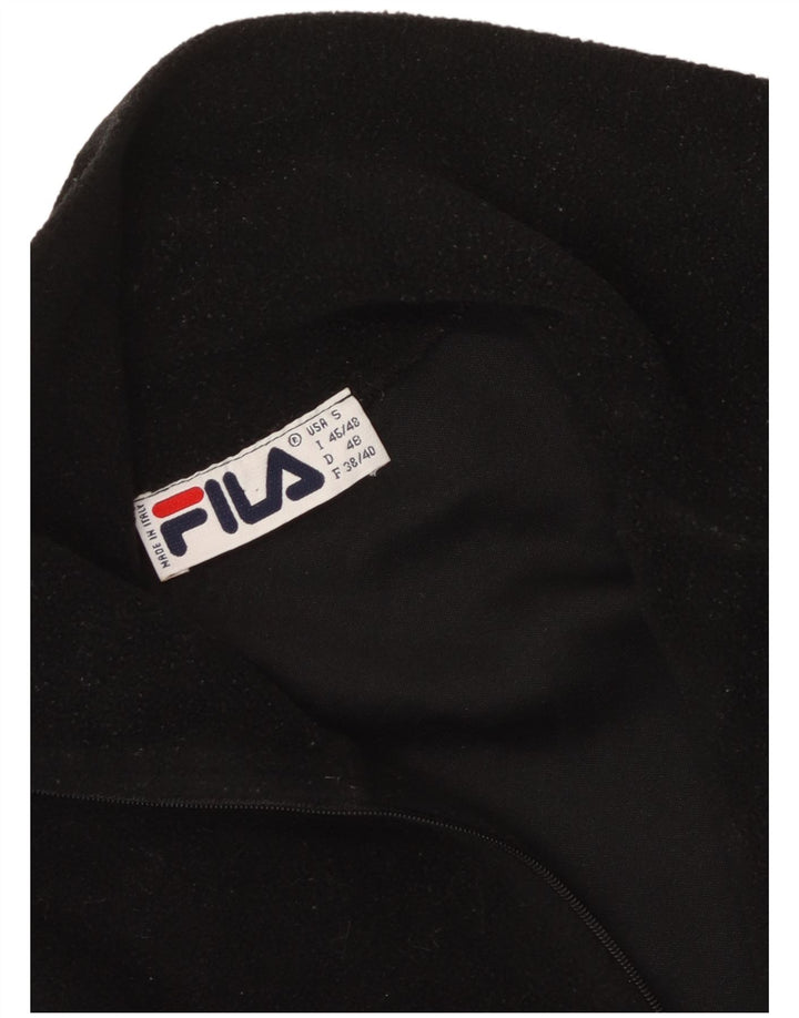 Fila Womens Zip Neck Fleece Jumper UK 10 Small Black