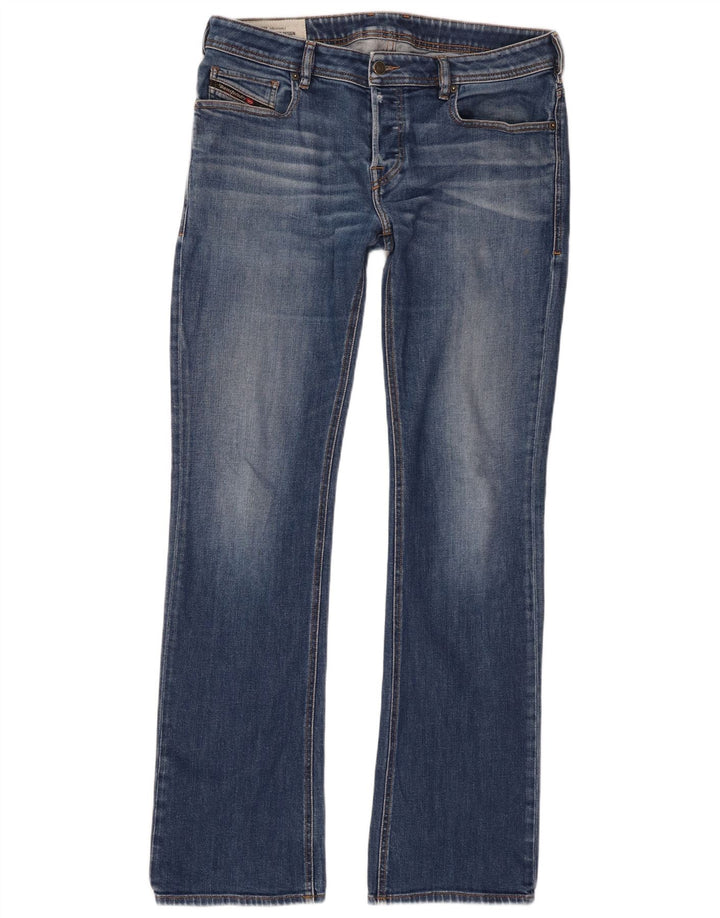 Diesel Mens Bootcut Jeans W34 L34 Blue Cotton