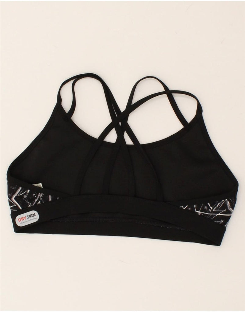 ARENA Womens Abstract Pattern Sport Bra Top UK 8 Small Black Polyester | Vintage Arena | Thrift | Second-Hand Arena | Used Clothing | Messina Hembry 