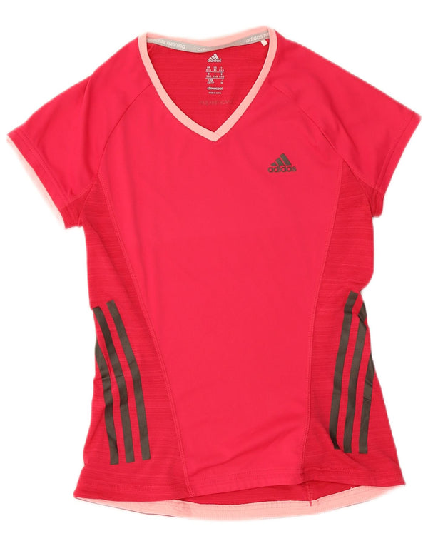 Adidas Womens Climacool T-Shirt Top UK 4/6 XS Pink Polyester