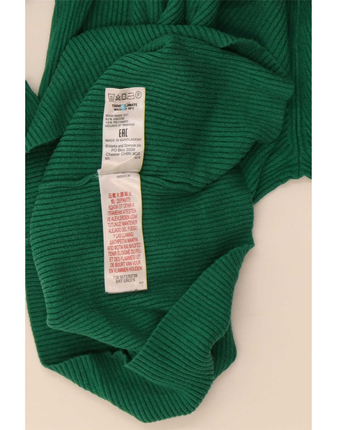 Marks & Spencer Womens Roll Neck Jumper Sweater UK 10 Small Green Viscose