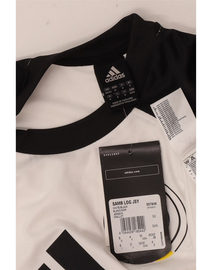 Adidas Mens Graphic T-Shirt Top UK 40/42 Medium White Colourblock Polyester