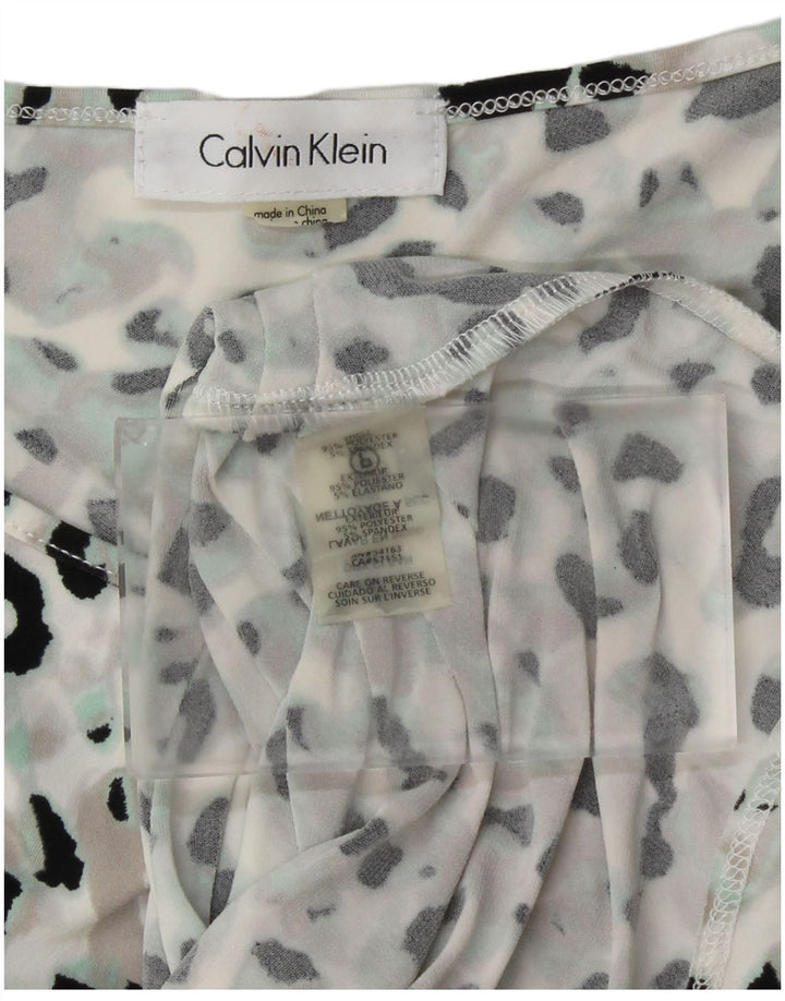 CALVIN KLEIN Womens Vest Top UK 12 Medium Multicoloured Animal Print