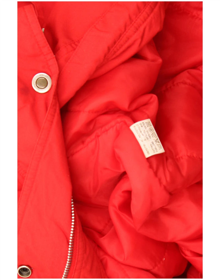 Vintage Womens Padded Coat UK 22 3XL Red Polyester