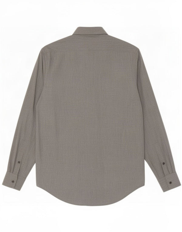 Dkny Mens Slim Fit Shirt Size 14 1/2 Small Grey Cotton