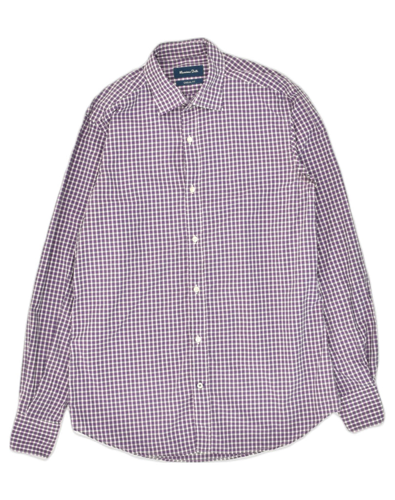 MASSIMO DUTTI Mens Casual Fit Shirt Medium Purple Gingham | Vintage Massimo Dutti | Thrift | Second-Hand Massimo Dutti | Used Clothing | Messina Hembry 