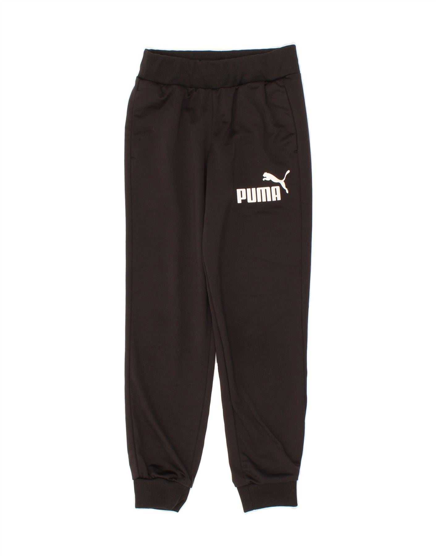PUMA Boys Graphic Tracksuit Trousers Joggers 9-10 Years Black