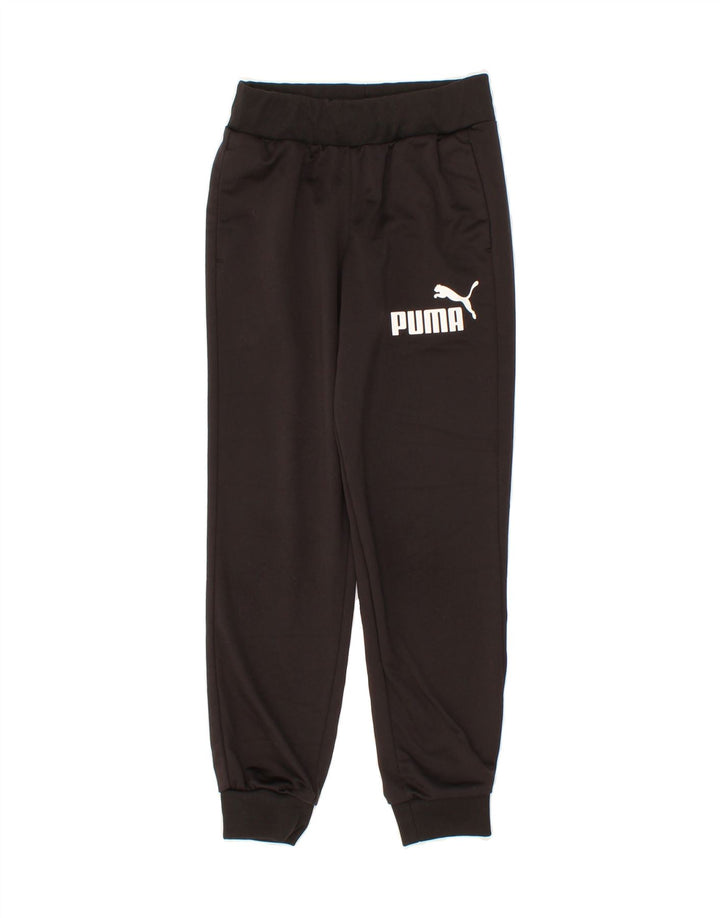 PUMA Boys Graphic Tracksuit Trousers Joggers 9-10 Years  Black Polyester Vintage Puma and Second-Hand Puma from Messina Hembry 