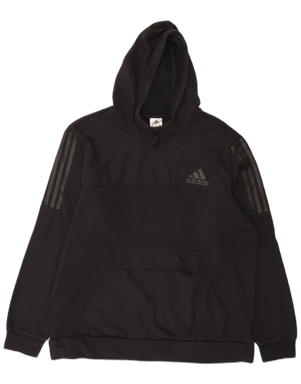 Adidas Mens Hoodie Jumper 2XL Black Cotton