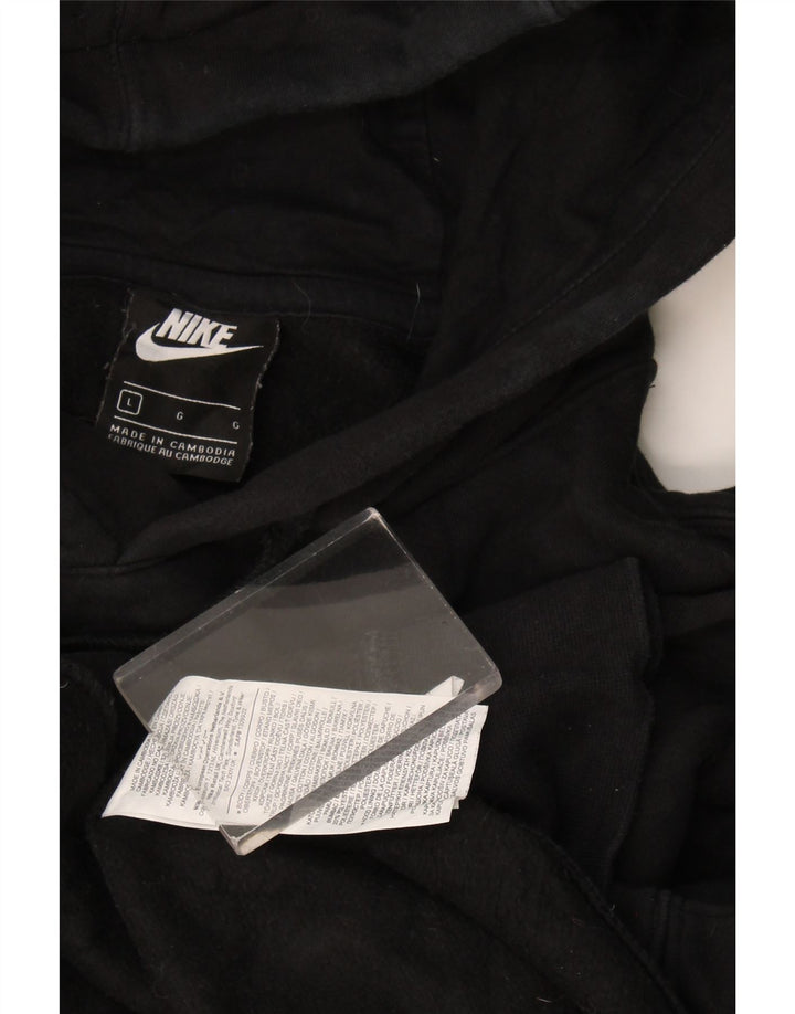 Nike Mens Hoodie Jumper Large Black Cotton