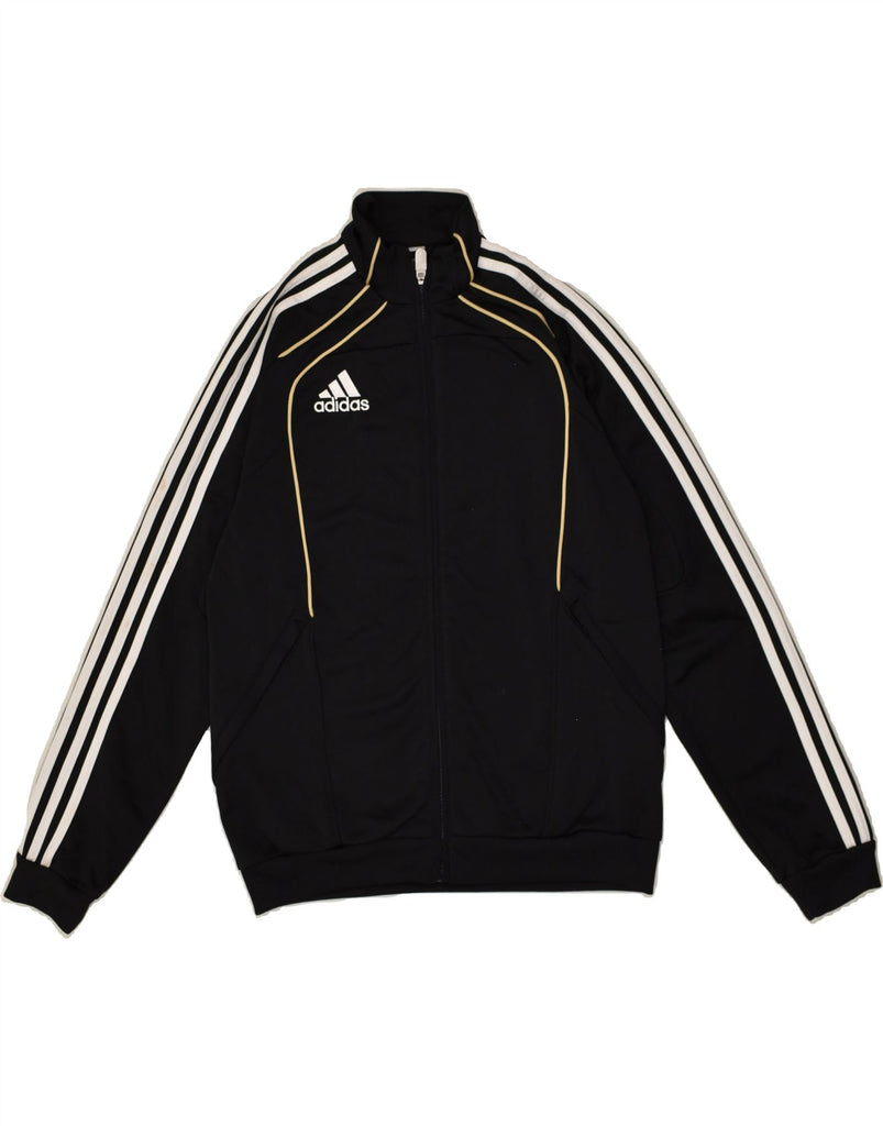 ADIDAS Boys Graphic Tracksuit Top Jacket 13-14 Years Black Polyester | Vintage Adidas | Thrift | Second-Hand Adidas | Used Clothing | Messina Hembry 