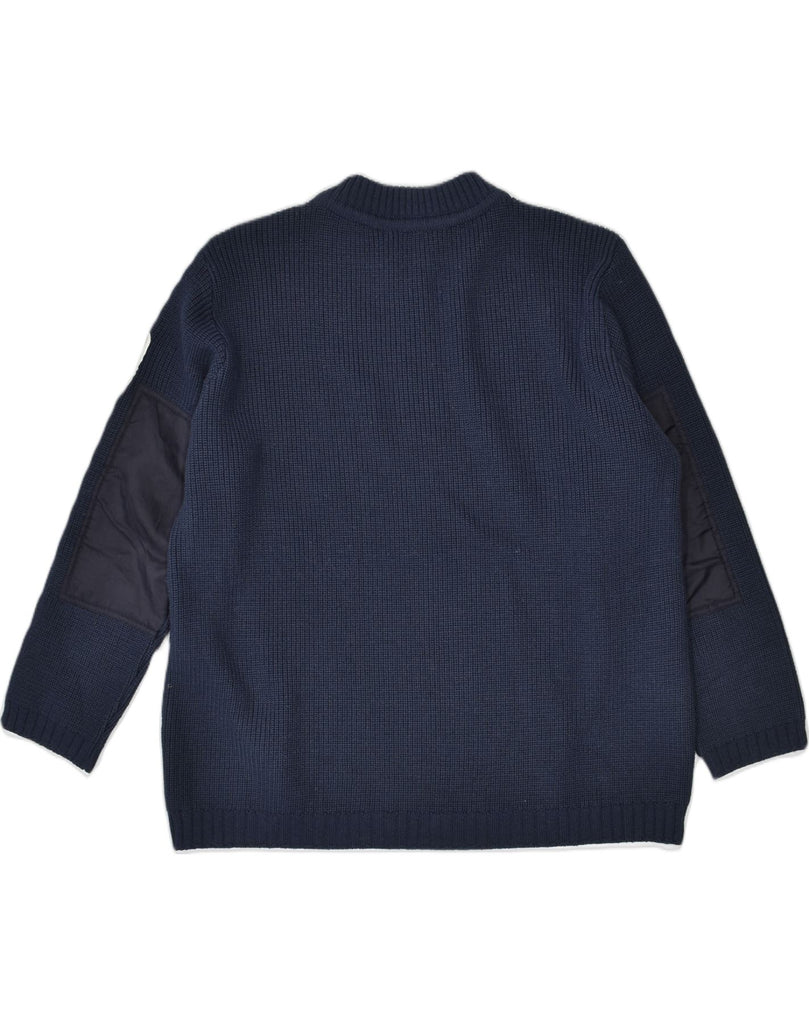 CATERPILLAR Mens Zip Neck Jumper Sweater Medium Navy Blue Acrylic | Vintage | Thrift | Second-Hand | Used Clothing | Messina Hembry 