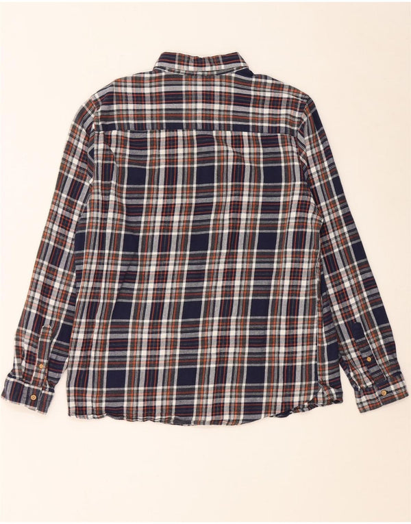 Max&Co. Mens Flannel Shirt Large Navy Blue Check Cotton