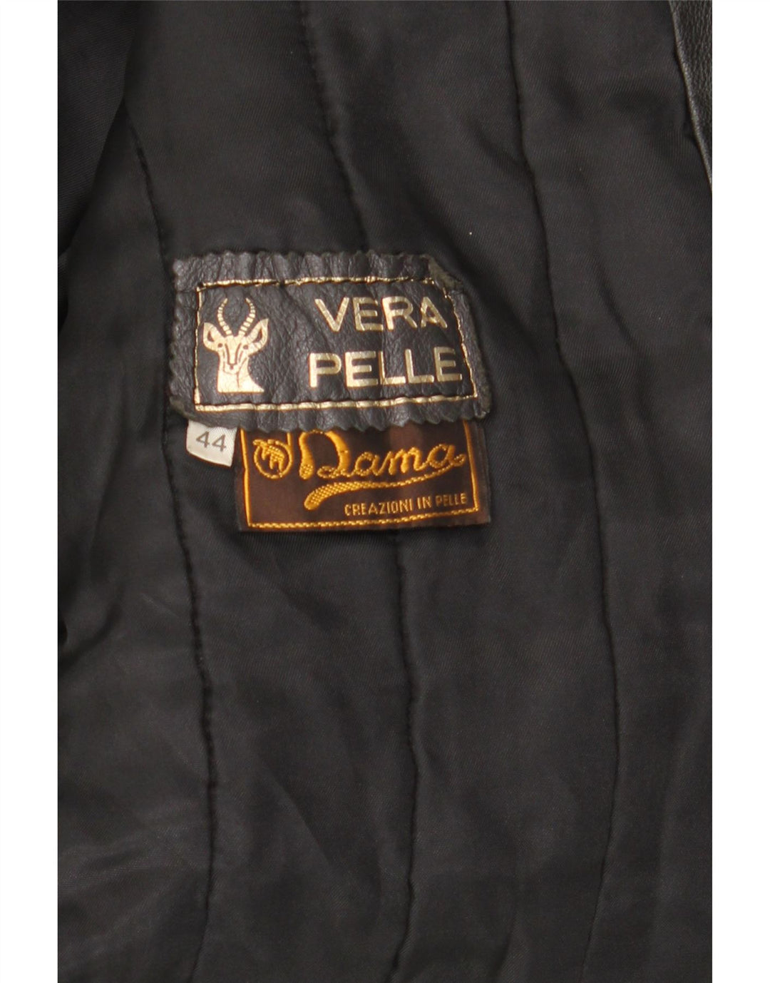 Dama Womens Leather Jacket IT 44 Medium Black Colourblock Leather