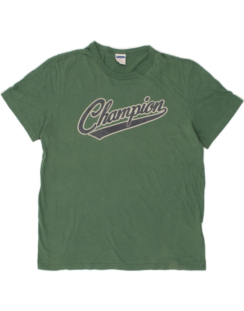 CHAMPION Mens Graphic T-Shirt Top XL Green Cotton | Vintage Champion | Thrift | Second-Hand Champion | Used Clothing | Messina Hembry 