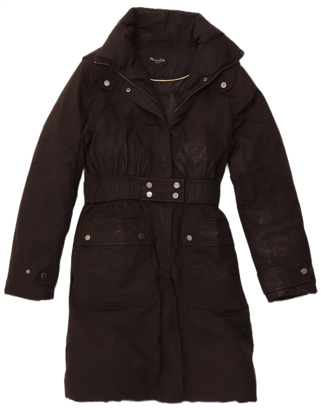 MASSIMO DUTTI Womens Padded Coat UK 18 XL Black Polyester Winter