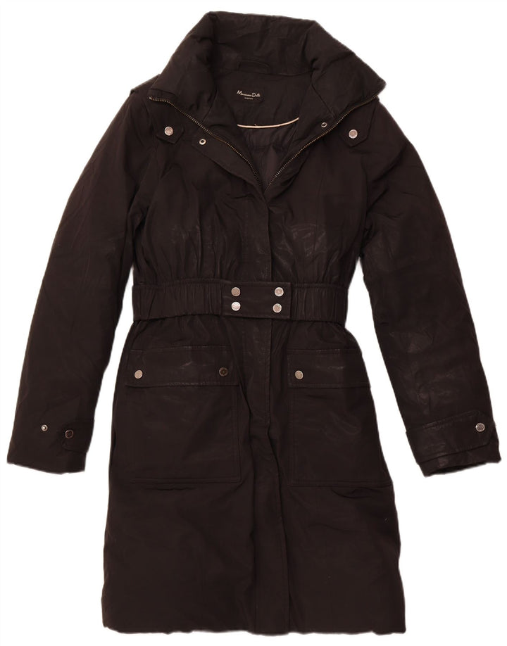 MASSIMO DUTTI Womens Padded Coat UK 18 XL Black Polyester Winter