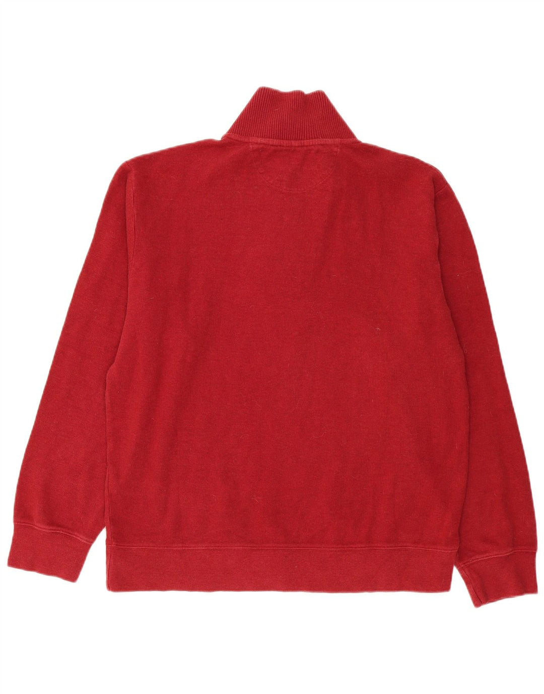 GANT Mens Zip Neck Jumper Sweater Large Burgundy Cotton