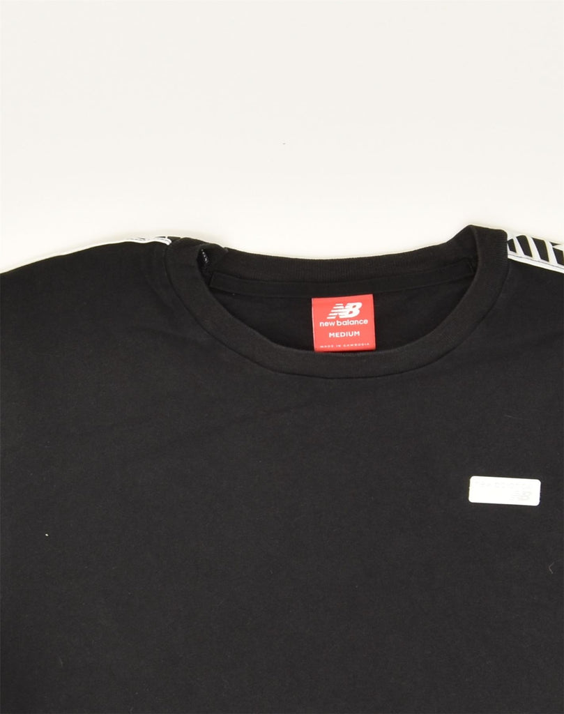 NEW BALANCE Mens Graphic T-Shirt Top Medium Black Cotton | Vintage New Balance | Thrift | Second-Hand New Balance | Used Clothing | Messina Hembry 