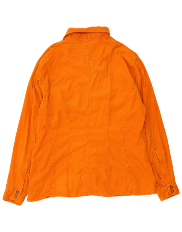 Esprit Womens Corduroy Jacket UK 16 Large Orange Cotton