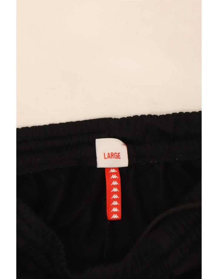 Kappa Mens Graphic Tracksuit Trousers Joggers Large Black