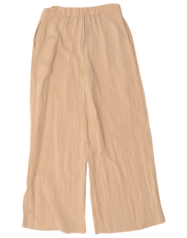 Zara Womens High Waist Pegged Casual Trousers Small W26 L27 Beige Lyocell