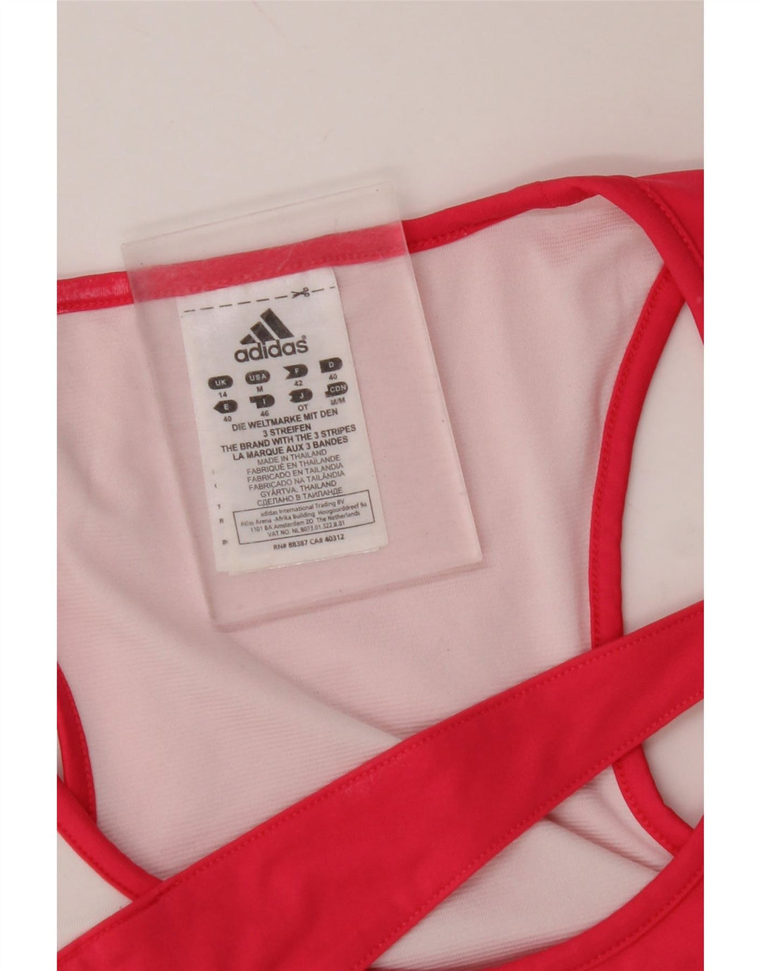 ADIDAS Womens Vest Top UK 14 Medium Pink Colourblock Nylon