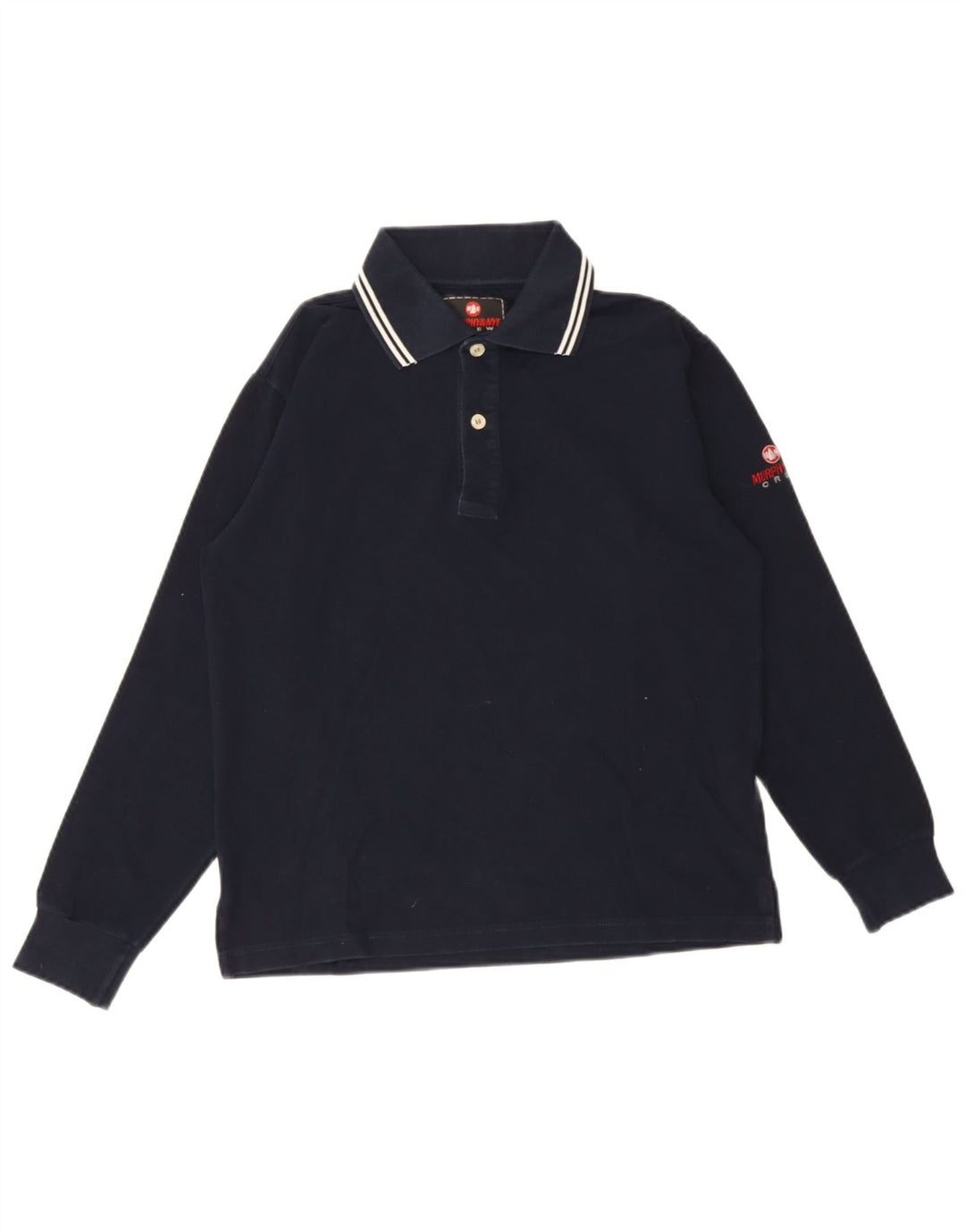Murphy & Nye Mens Long Sleeve Polo Shirt Small Navy Blue Cotton