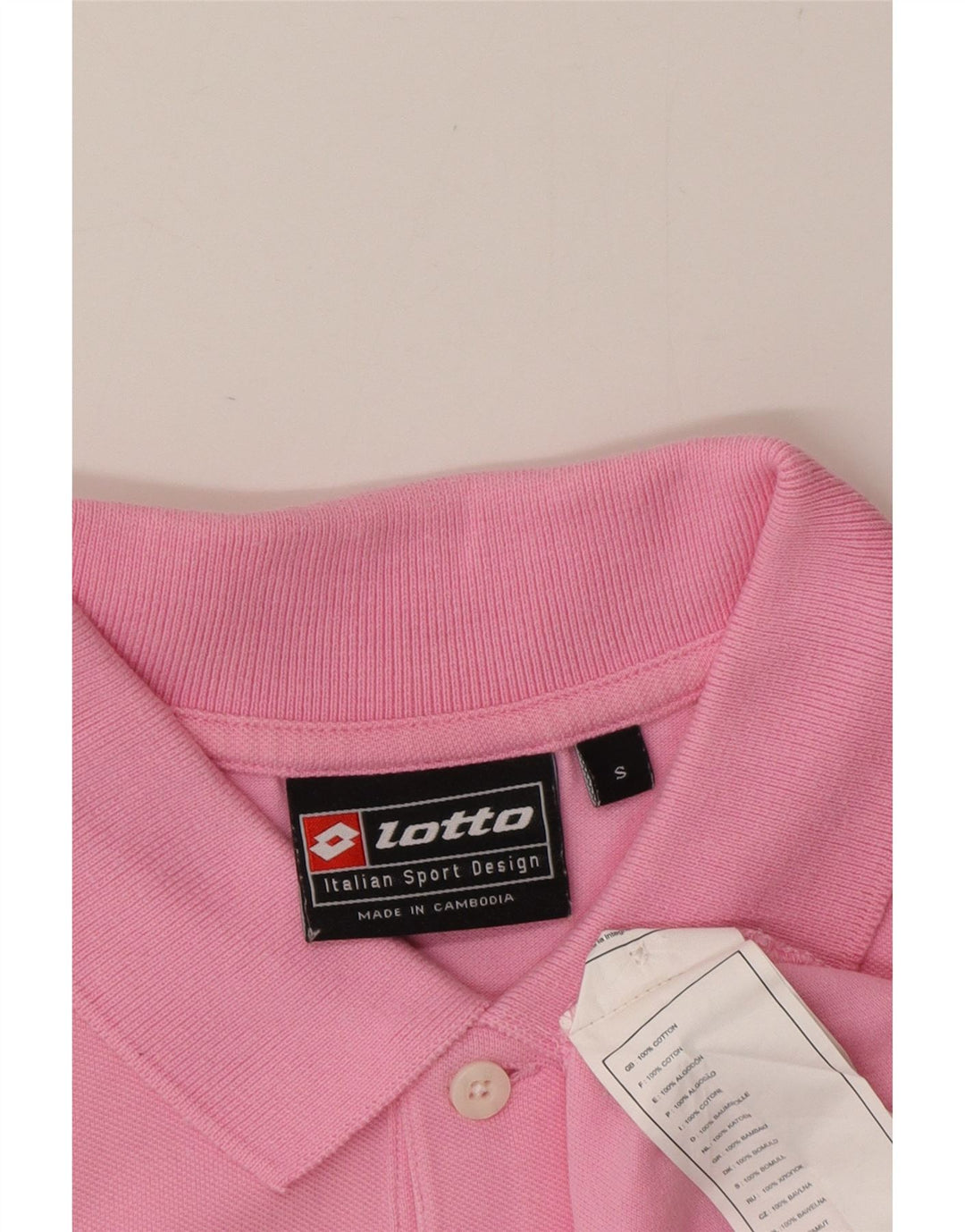 Lotto Mens Polo Shirt Small Pink Cotton