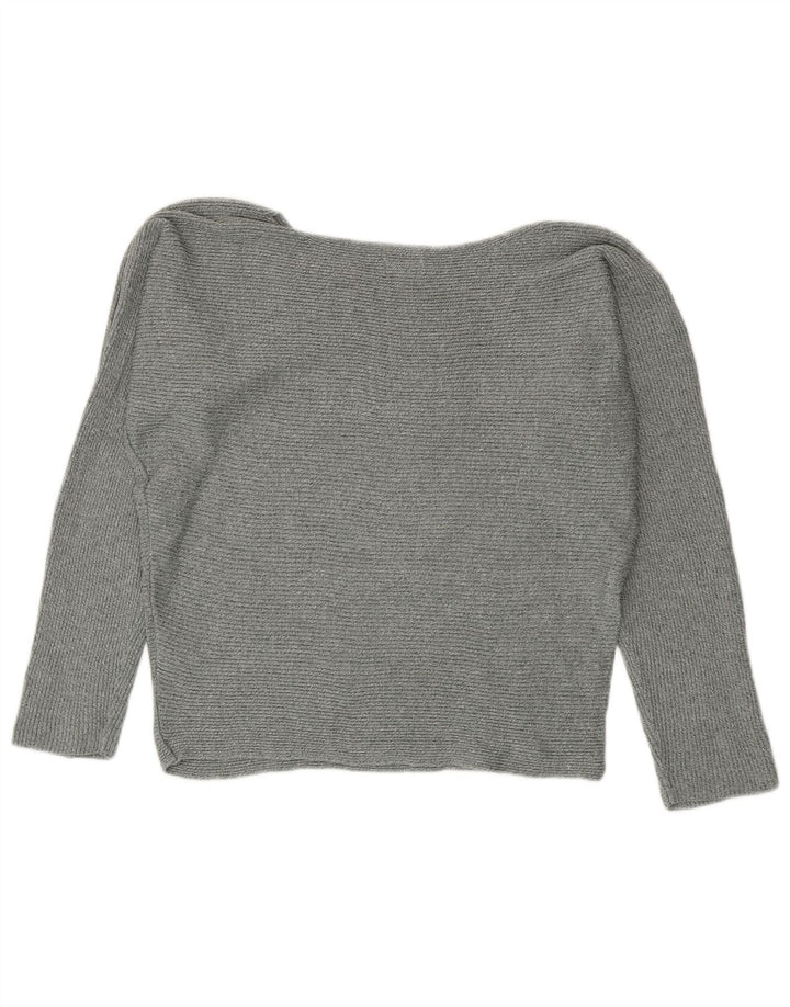 Mustang Womens Boat Neck Jumper Sweater UK 14 Medium Grey Cotton