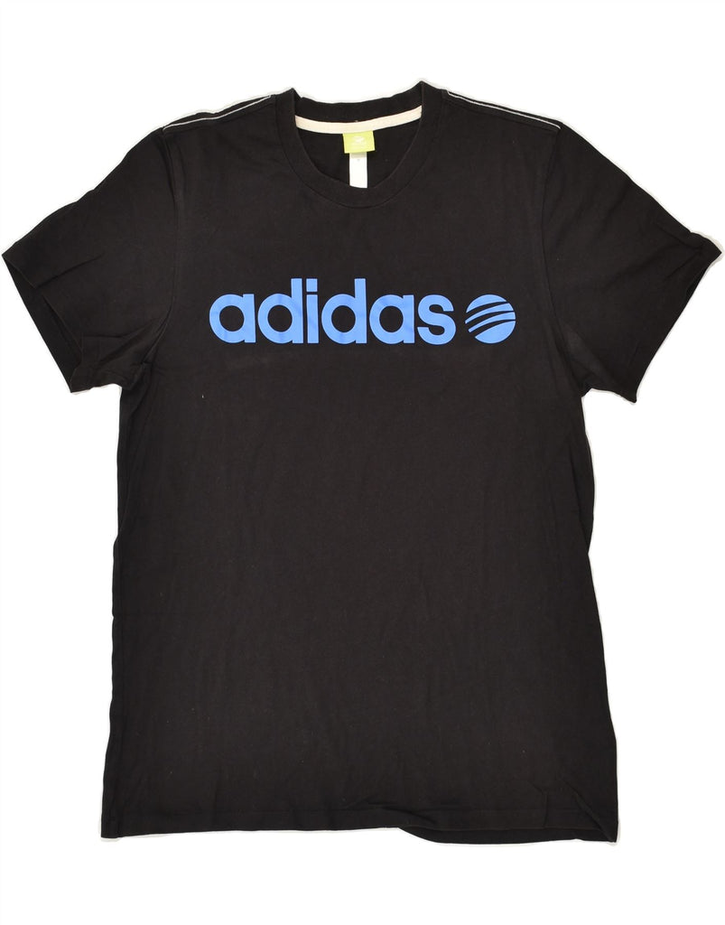 ADIDAS Mens Neo Label Graphic T-Shirt Top Medium Black Cotton | Vintage Adidas | Thrift | Second-Hand Adidas | Used Clothing | Messina Hembry 