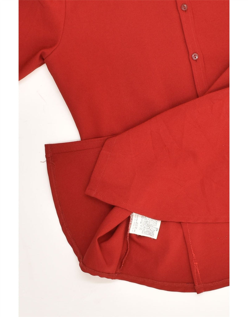 BENETTON Womens Shirt IT 42 Medium Red Polyester | Vintage Benetton | Thrift | Second-Hand Benetton | Used Clothing | Messina Hembry 