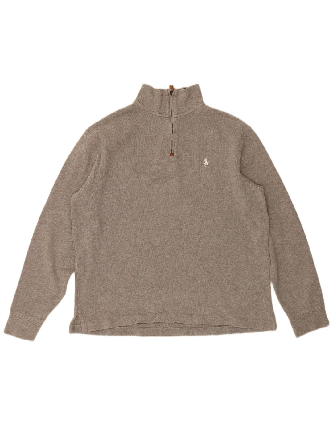 Polo Ralph Lauren Mens Zip Neck Top Long Sleeve Medium Grey Cotton