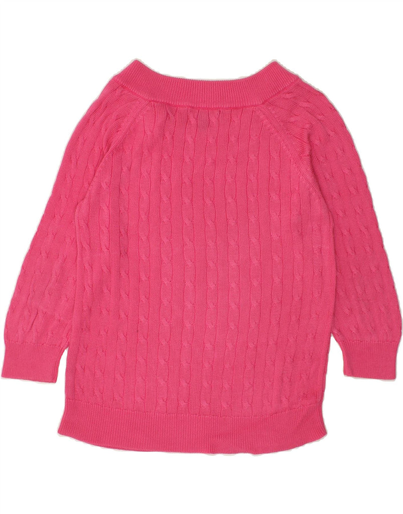 RALPH LAUREN Womens 3/4 Sleeve Boat Neck Jumper Sweater UK 18 XL Pink | Vintage Ralph Lauren | Thrift | Second-Hand Ralph Lauren | Used Clothing | Messina Hembry 