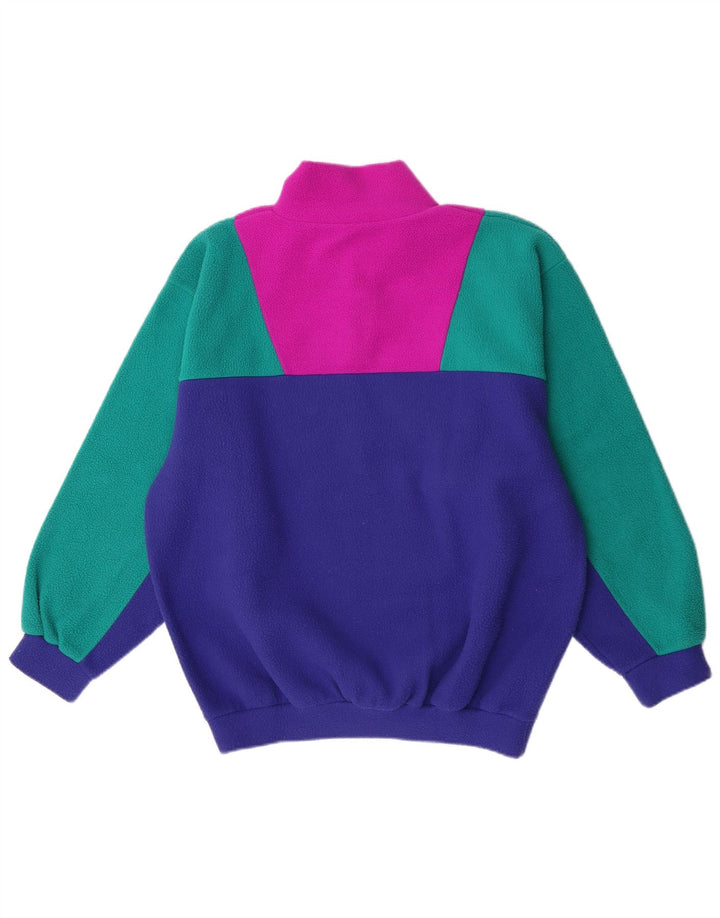 Vintage Mens Graphic Fleece Jumper Large Multicoloured Colourblock