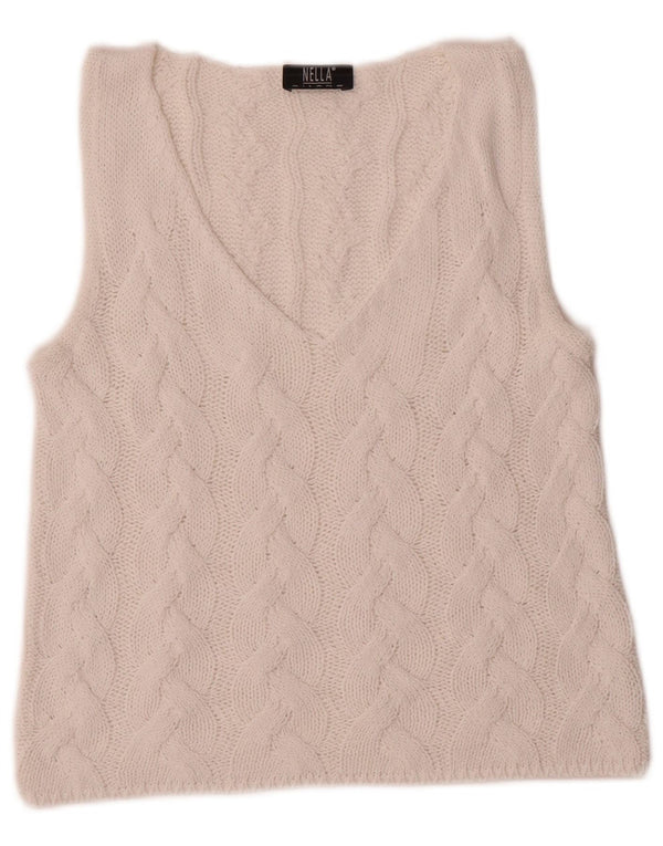 Vintage Womens Crop Vest Tank Top IT 40 Small White Viscose