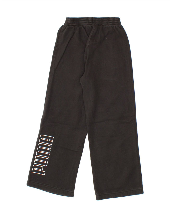 PUMA Boys Graphic Tracksuit Trousers 7-8 Years Small  Black Cotton Vintage Puma and Second-Hand Puma from Messina Hembry 